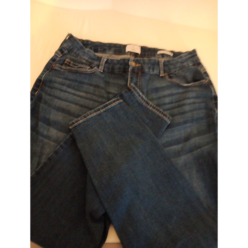 True Craft Jeans Women's  Plus 16W Curvy Skinny  Dark Denim High‎ Rise  Stretch